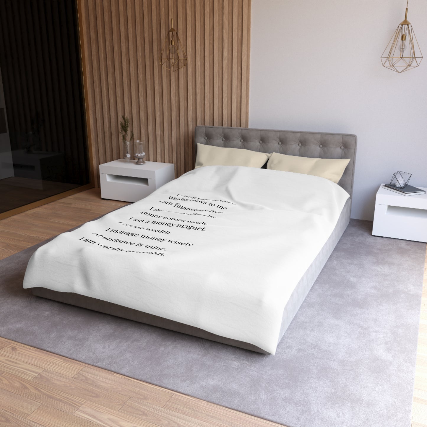 Microfiber Duvet Affirmations Bed Cover - Financial Freedom