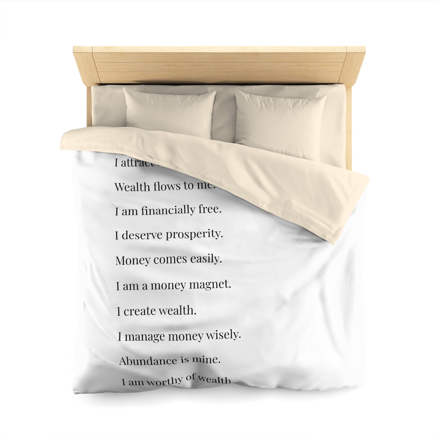 Microfiber Duvet Affirmations Bed Cover - Financial Freedom