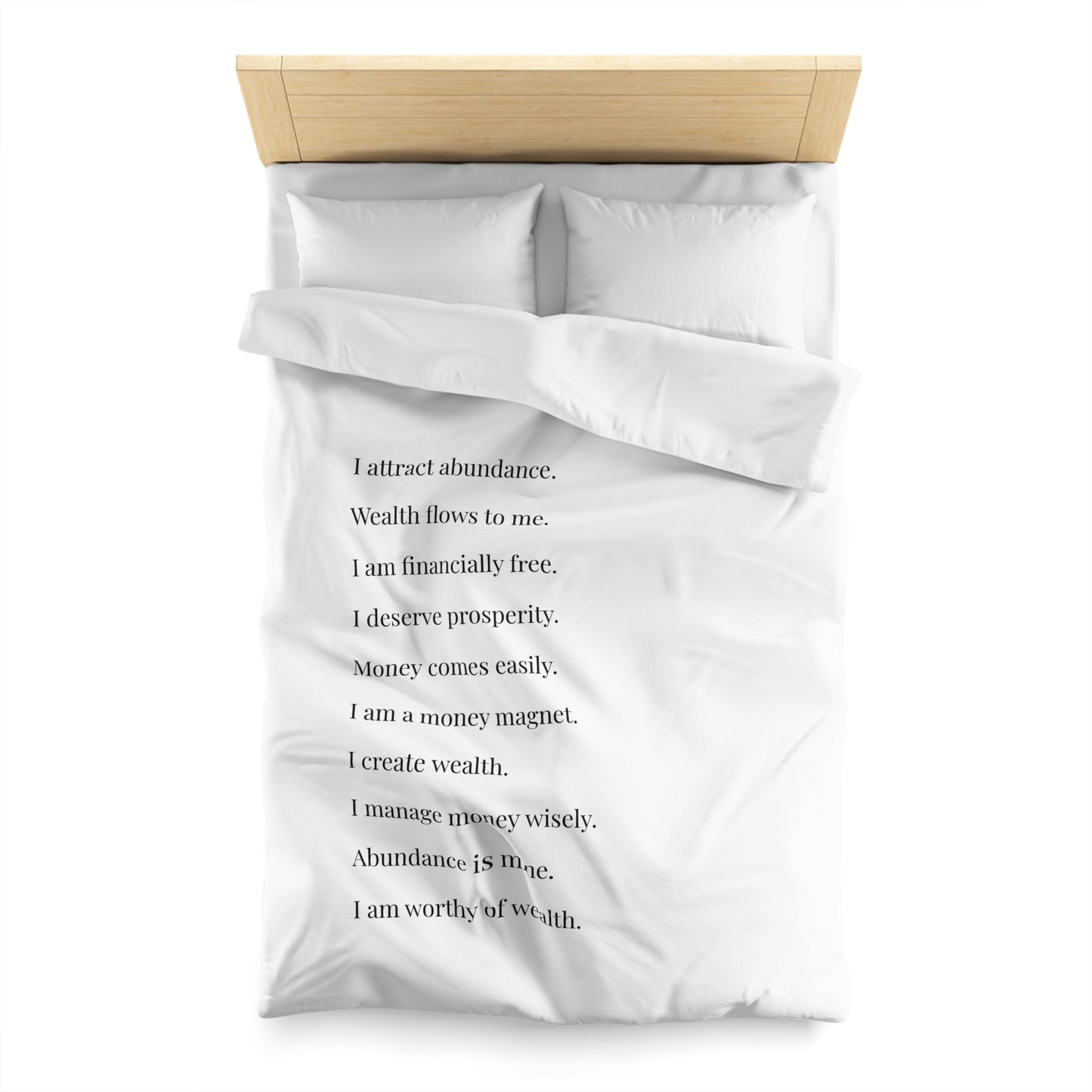 Microfiber Duvet Affirmations Bed Cover - Financial Freedom