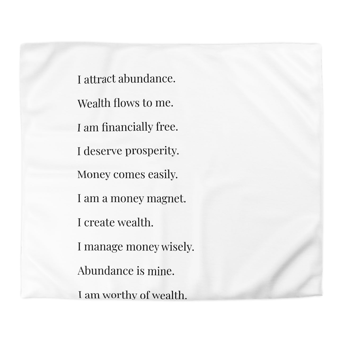 Microfiber Duvet Affirmations Bed Cover - Financial Freedom