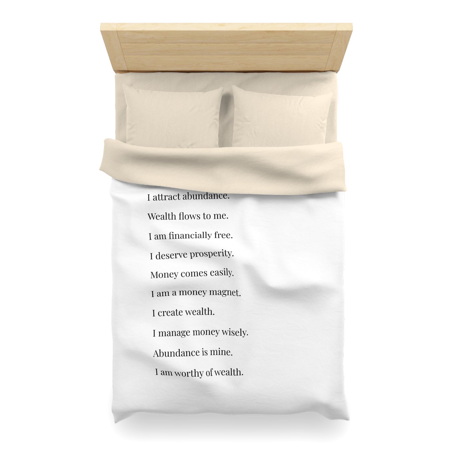 Microfiber Duvet Affirmations Bed Cover - Financial Freedom