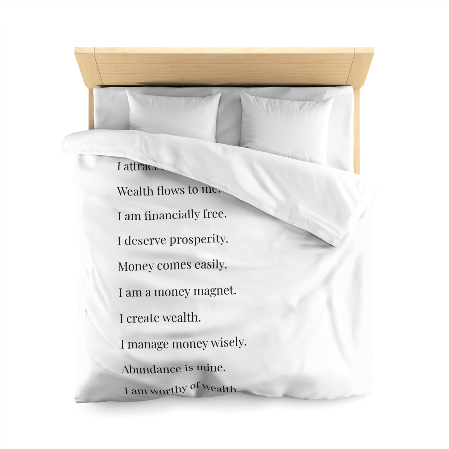 Microfiber Duvet Affirmations Bed Cover - Financial Freedom