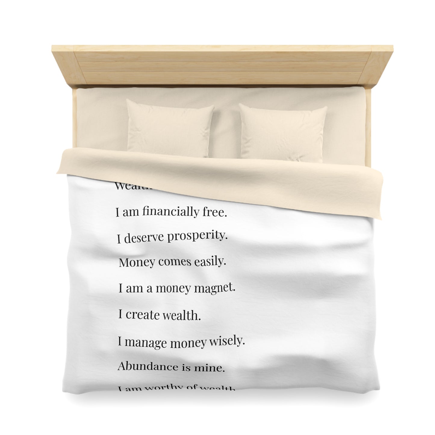 Microfiber Duvet Affirmations Bed Cover - Financial Freedom