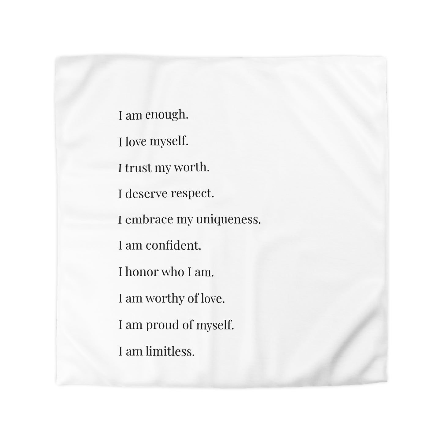 Microfiber Duvet Affirmations Bed Cover - Self Worth