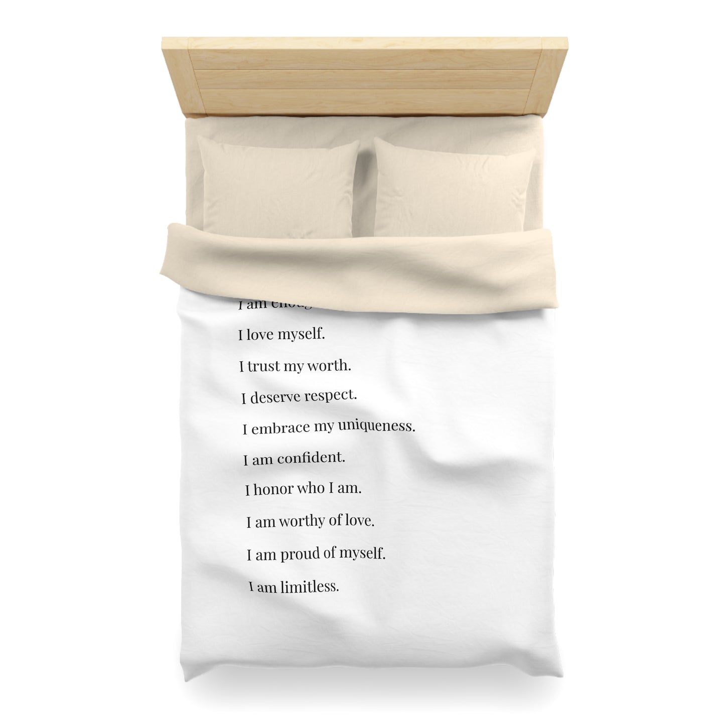 Microfiber Duvet Affirmations Bed Cover - Self Worth