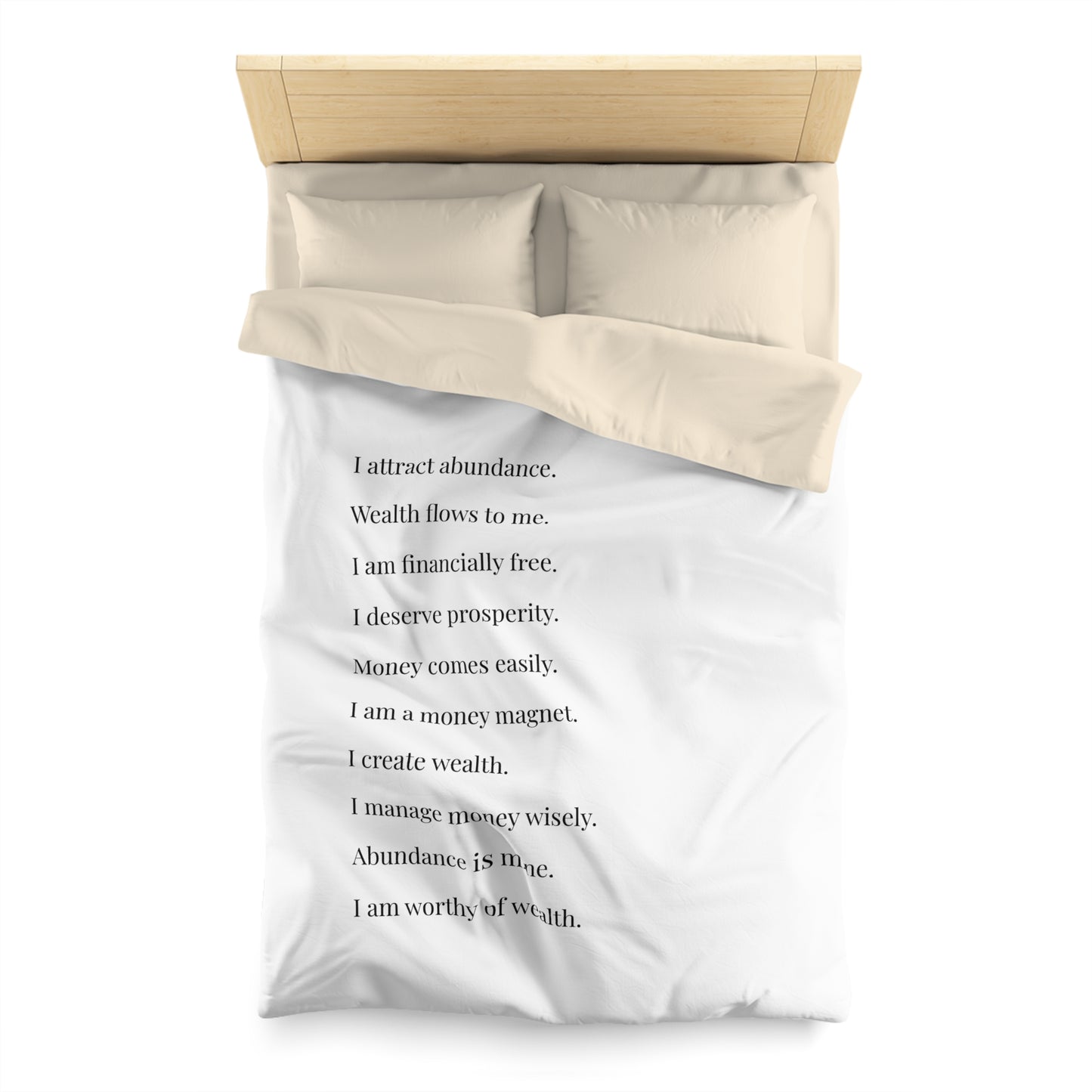 Microfiber Duvet Affirmations Bed Cover - Financial Freedom