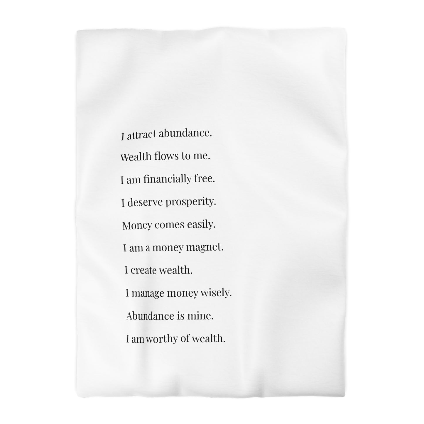 Microfiber Duvet Affirmations Bed Cover - Financial Freedom