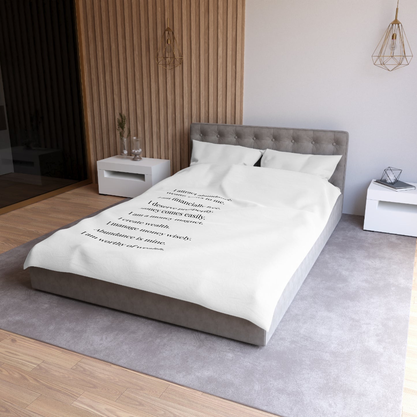 Microfiber Duvet Affirmations Bed Cover - Financial Freedom