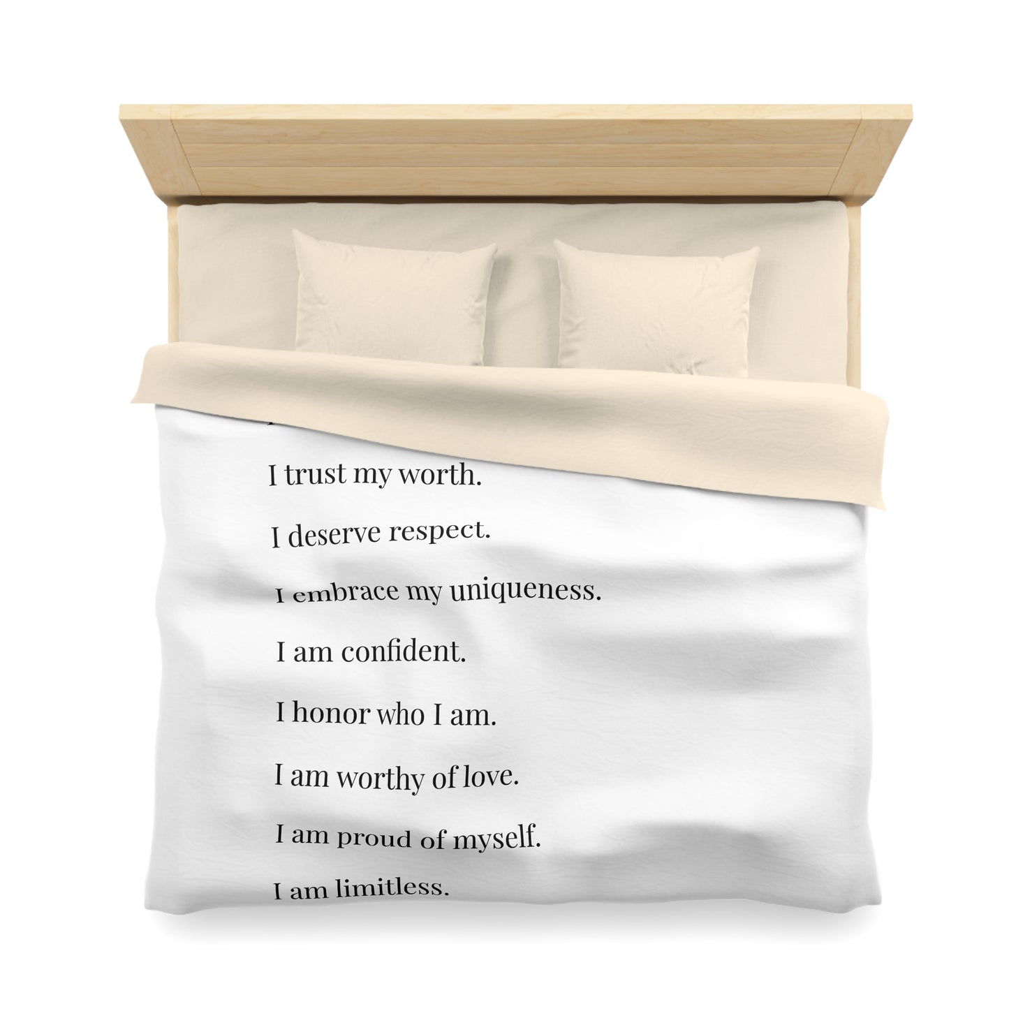 Microfiber Duvet Affirmations Bed Cover - Self Worth
