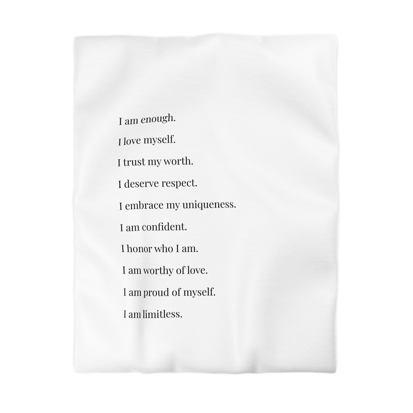 Microfiber Duvet Affirmations Bed Cover - Self Worth