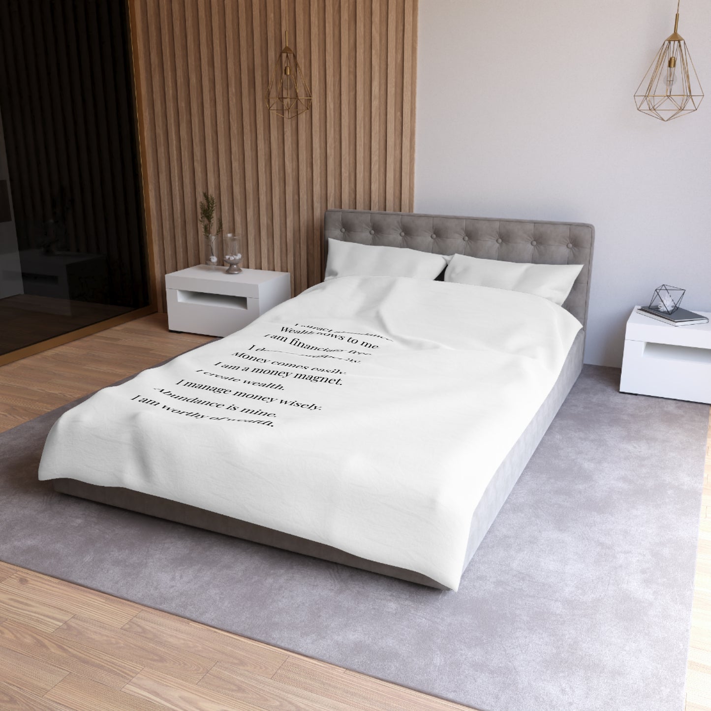 Microfiber Duvet Affirmations Bed Cover - Financial Freedom