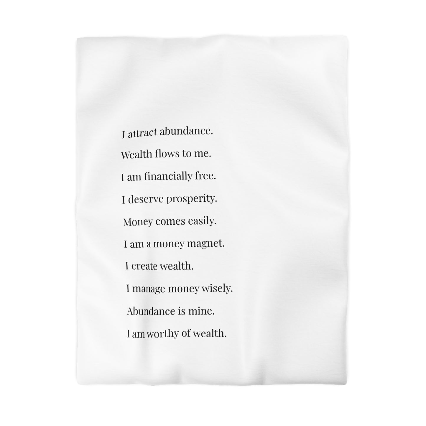 Microfiber Duvet Affirmations Bed Cover - Financial Freedom