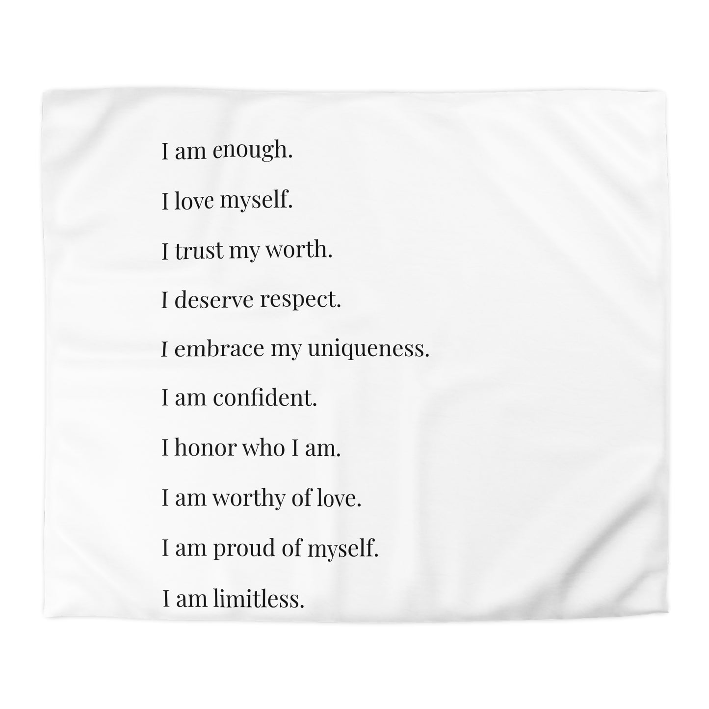 Microfiber Duvet Affirmations Bed Cover - Self Worth