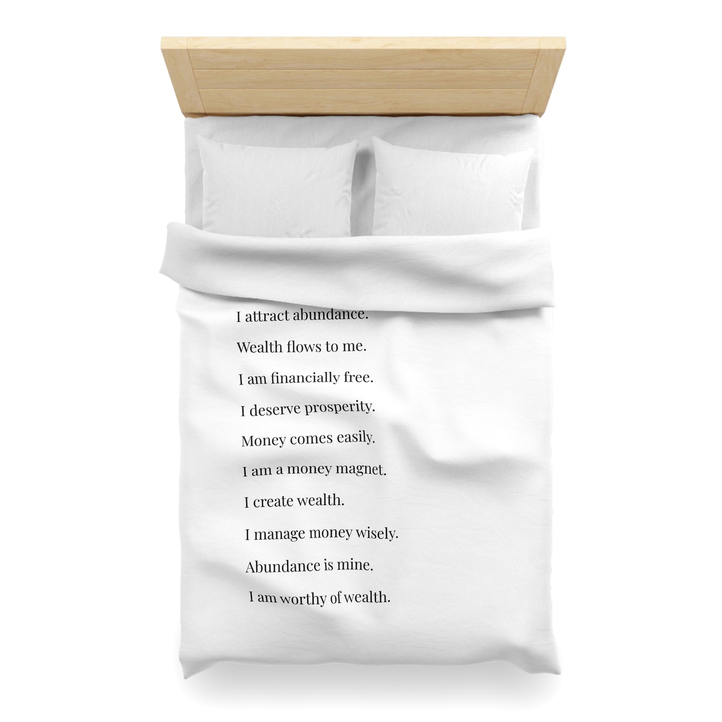 Microfiber Duvet Affirmations Bed Cover - Financial Freedom