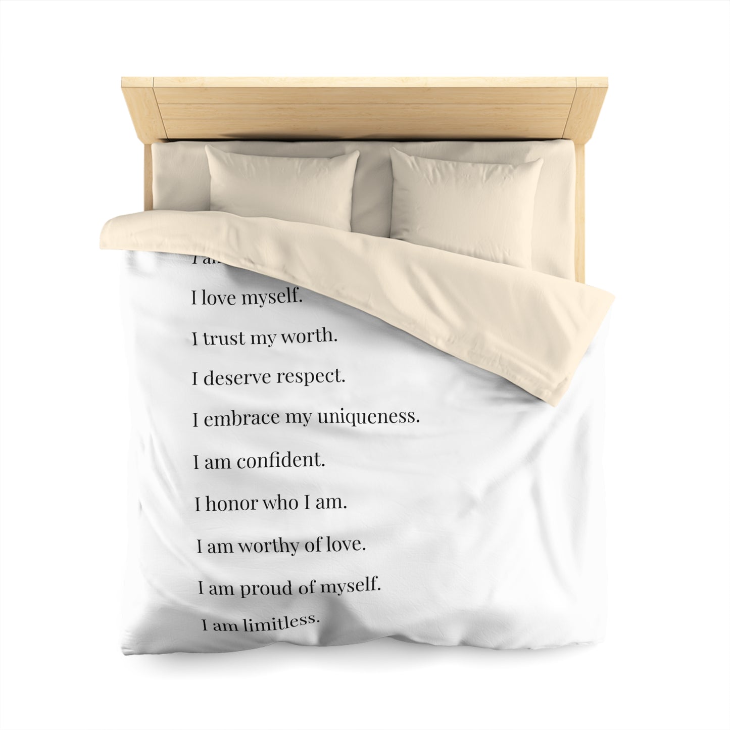 Microfiber Duvet Affirmations Bed Cover - Self Worth