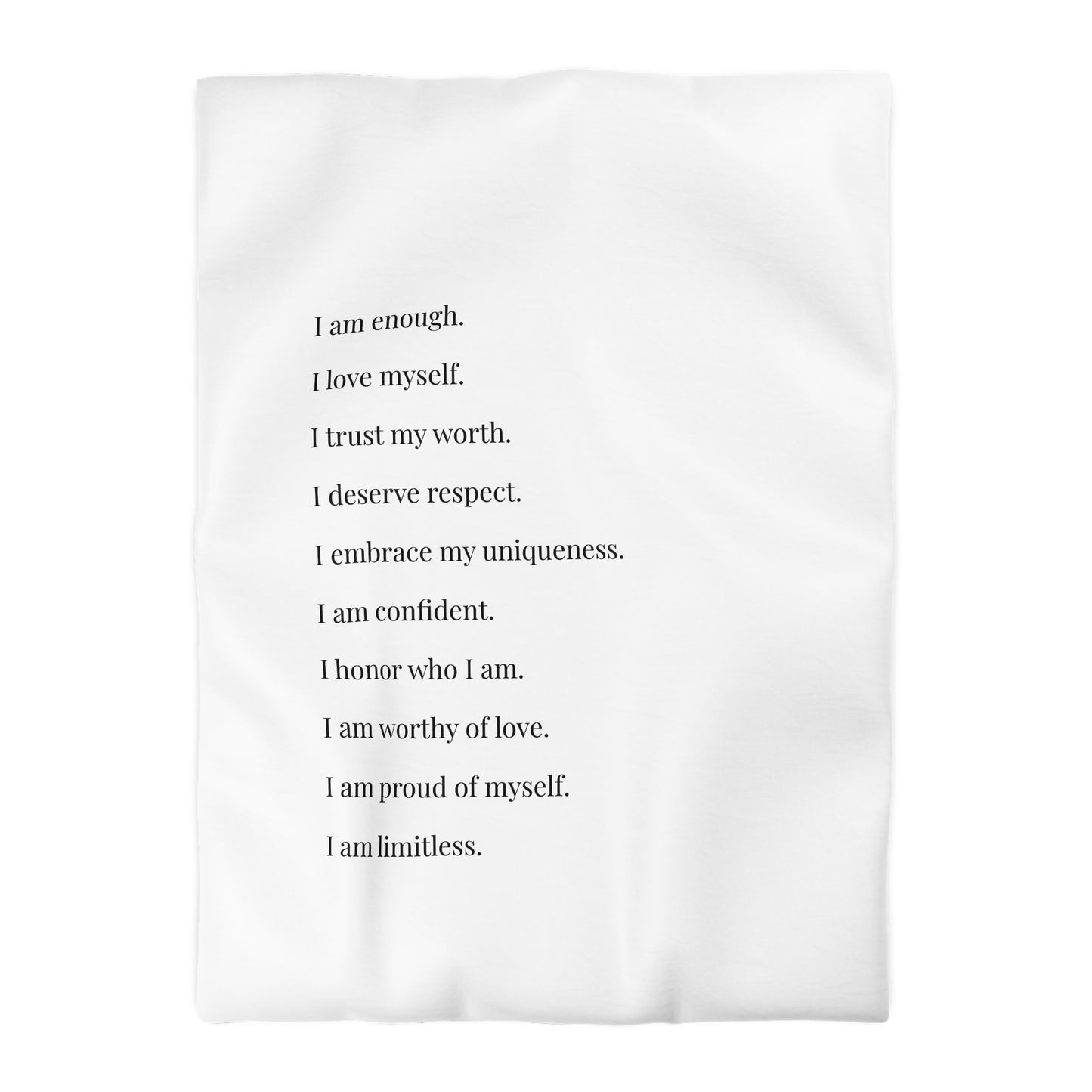 Microfiber Duvet Affirmations Bed Cover - Self Worth