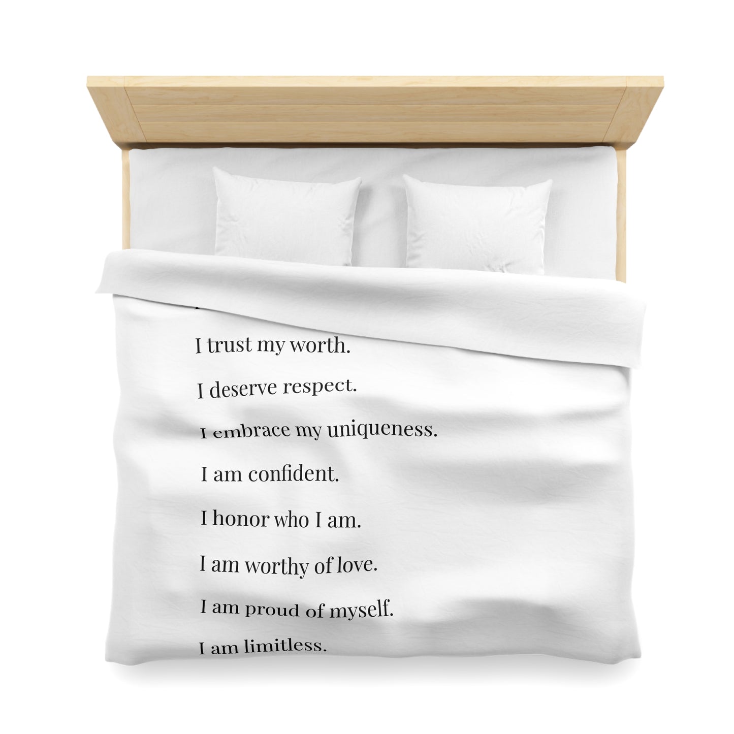 Microfiber Duvet Affirmations Bed Cover - Self Worth