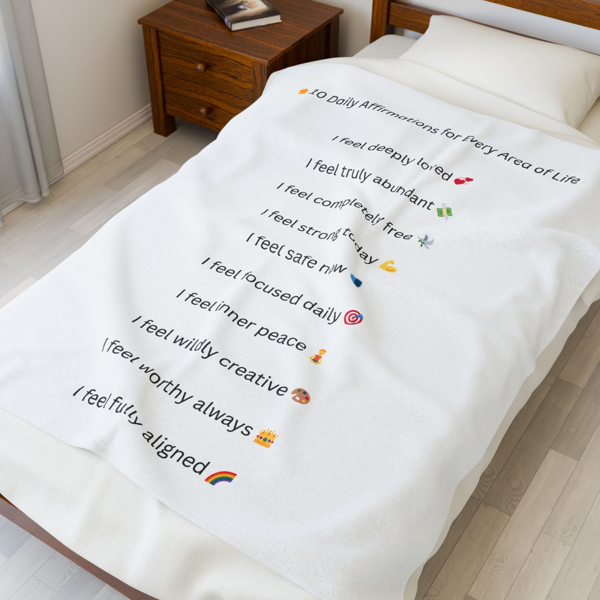 General Wellbeing – 10 Daily Affirmations Blanket