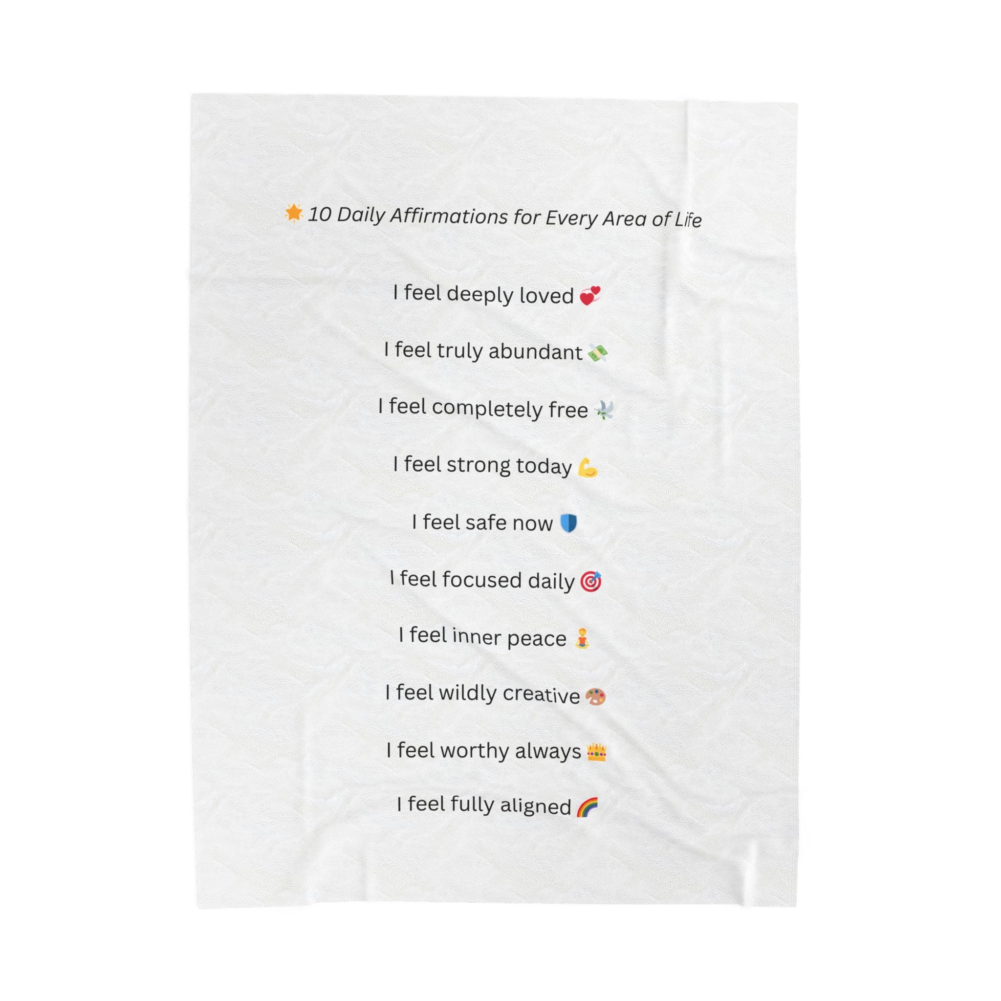 General Wellbeing – 10 Daily Affirmations Blanket