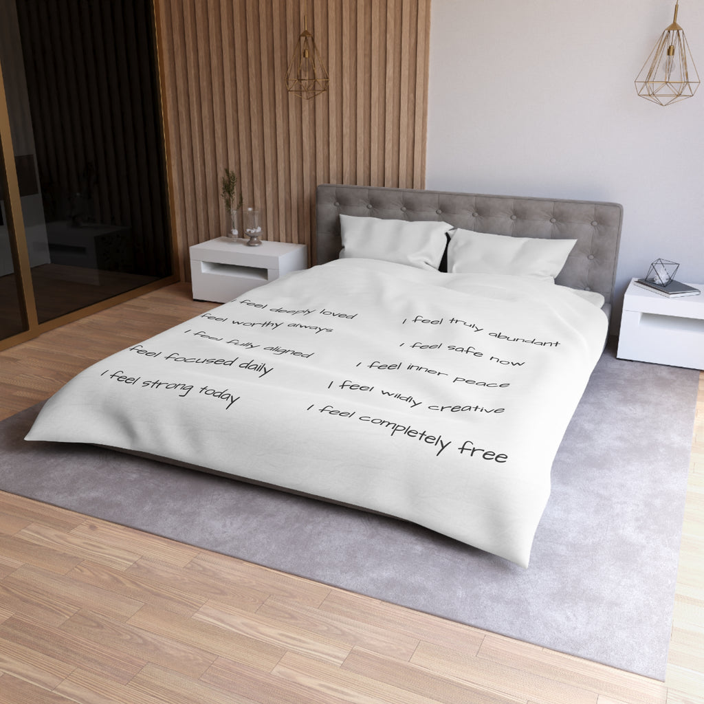 General Wellbeing – 10 Daily Affirmations Duvet Cover
