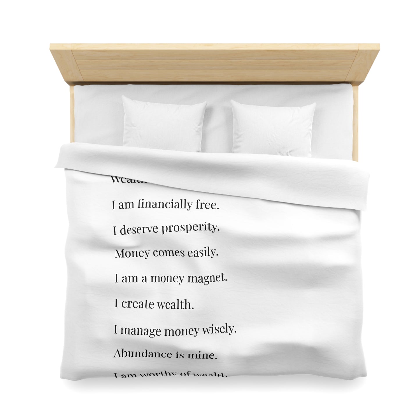 Microfiber Duvet Affirmations Bed Cover - Financial Freedom