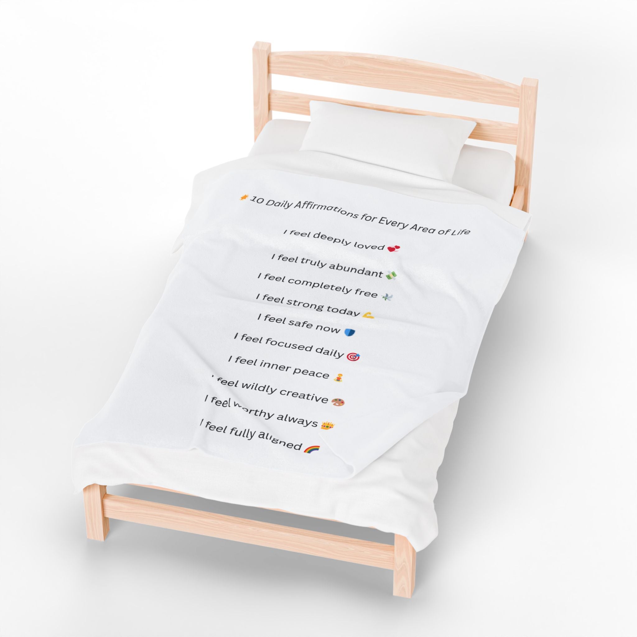 General Wellbeing – 10 Daily Affirmations Blanket