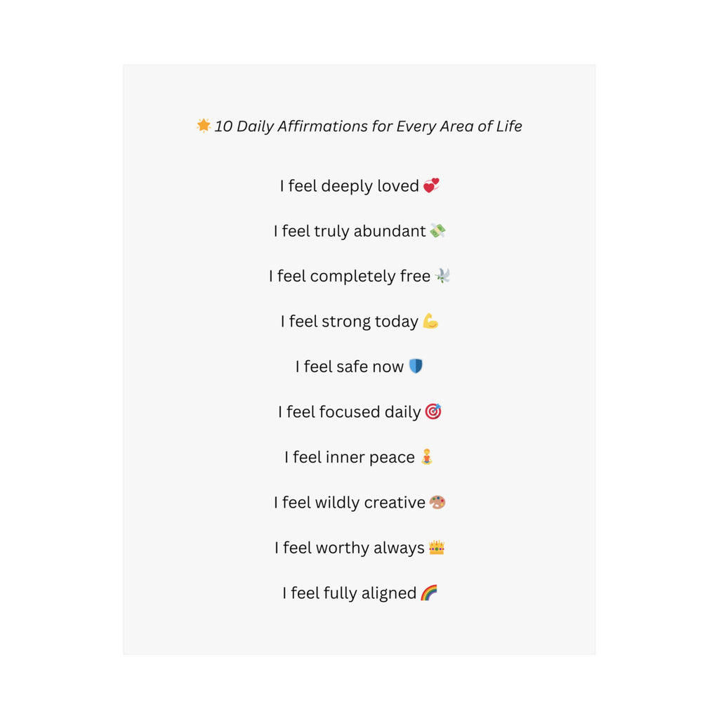General Wellbeing – 10 Daily Affirmations Poster